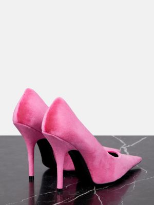 Escarpins en velours Balenciaga rose