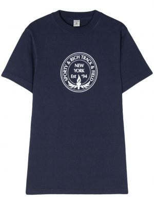 T-shirt aus baumwoll Sporty & Rich blau