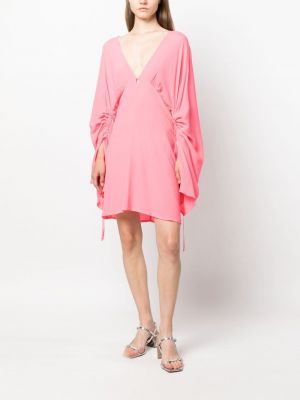 Sukienka mini z dekoltem w serek Semicouture różowa