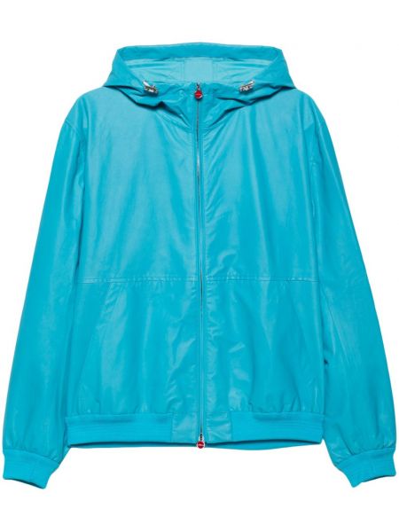 Lange jacke mit kapuze Kiton blau