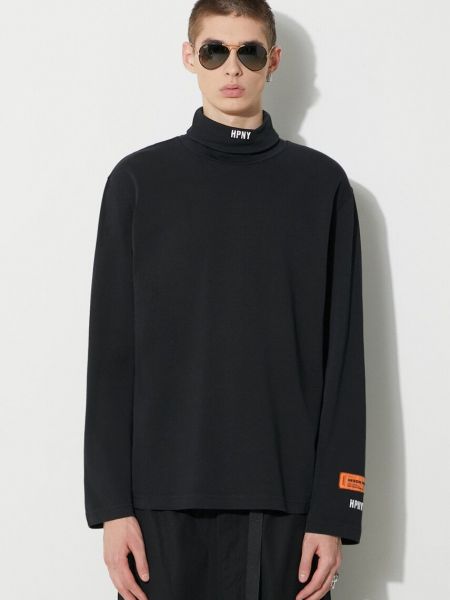 Μακρυμάνικη βαμβακερή μακρυμάνικη μπλούζα Heron Preston μαύρο