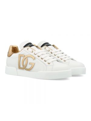 Sneakersy z frędzli Dolce And Gabbana białe