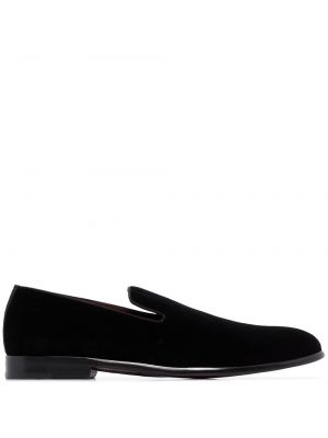 Papuče od samta Dolce & Gabbana crna