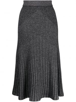 Plisované kašmírové midi sukně N.peal černé