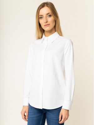 Priliehavá rifľová košeľa Calvin Klein Jeans biela