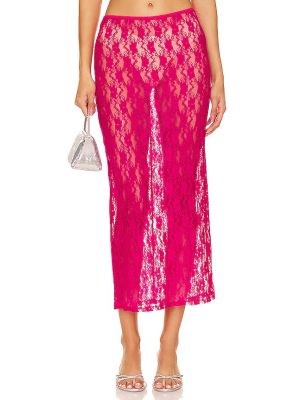 Falda midi transparente Lovers And Friends rosa