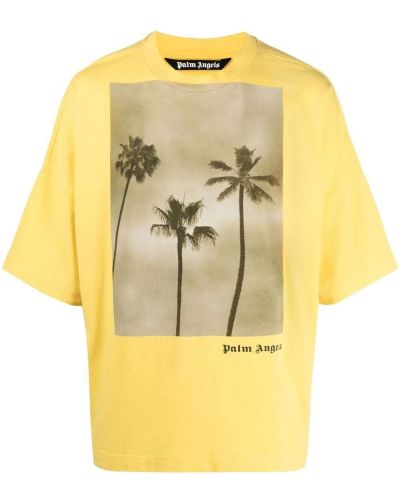 Camiseta con estampado Palm Angels amarillo