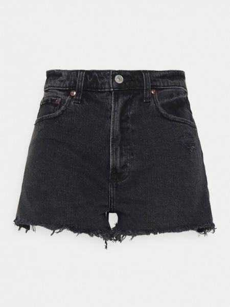 Szorty jeansowe Abercrombie & Fitch czarne