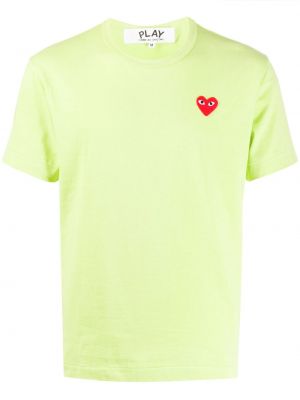 Camiseta con bordado con corazón Comme Des Garçons Play verde