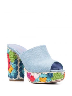 Sandalias con bordado Le Silla azul