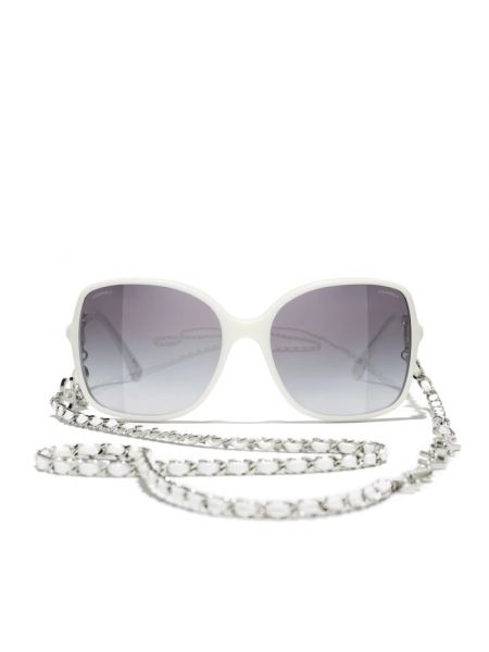 Gafas de sol con efecto degradado de cristal Chanel blanco