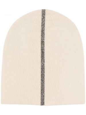 Кашмирена шапка на райета Warm-me бяло