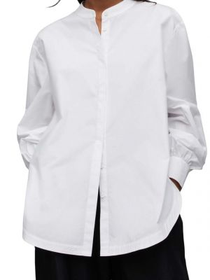Koszula bawełniana ze stójką relaxed fit Allsaints biała
