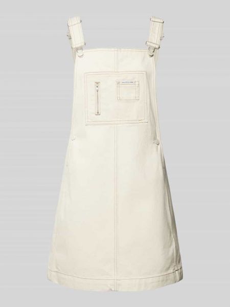 Beżowa sukienka mini w jednolitym kolorze Marc O'polo Denim