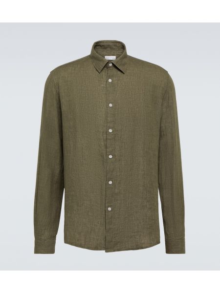 Camisa de lino Sunspel verde