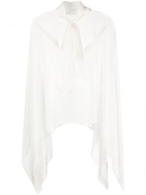 Копринена блуза с панделка P.a.r.o.s.h. бяло