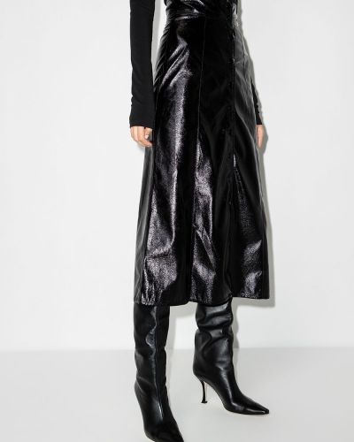 Falda de cuero de cuero sintético Isabel Marant negro