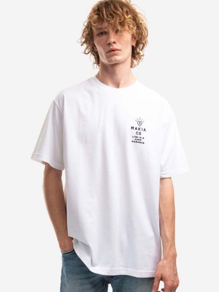 Bavlněné tričko Makia bílé