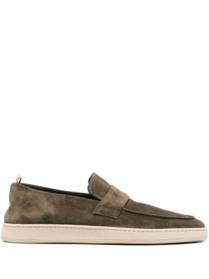 Loafers i mocka med slip-on Officine Creative grön