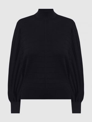 Шелковый шерстяной свитер Agnona черный