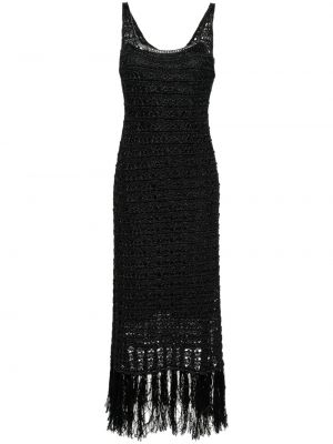 Dlouhé šaty s třásněmi Erika Cavallini černé