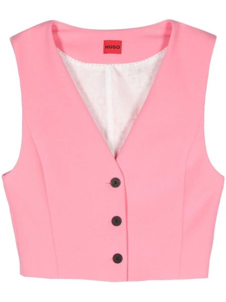 Gilet à boutons Hugo rose