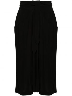Midi suknja od jersey s draperijom Bite Studios crna