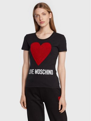 Slim fit tričko Love Moschino červené
