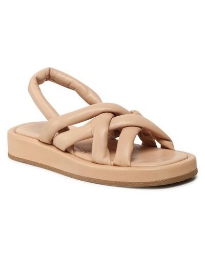 Kožené sandále Inuovo - béžová