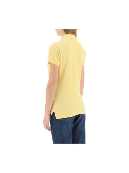 Polo con bordado de algodón slim fit Ralph Lauren amarillo