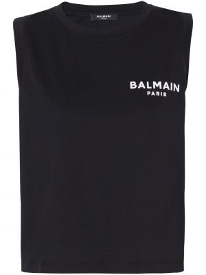 Bavlnený tank top Balmain čierna