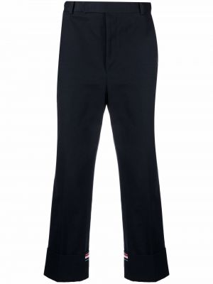 Ravne hlače s črtami Thom Browne modra