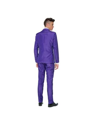 Однотонный костюм слим Suitmeister фиолетовый