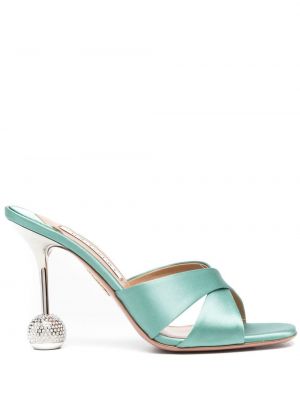 Papuci tip mules Aquazzura verde