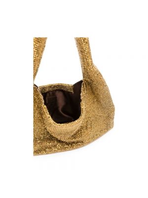 Mesh shopper handtasche mit taschen mit kristallen Kara gelb