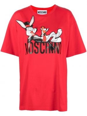 T-shirt à imprimé Moschino rouge