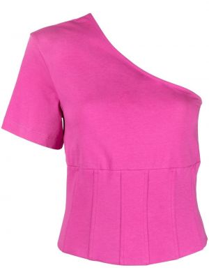 Asimetrisks t-krekls Federica Tosi rozā