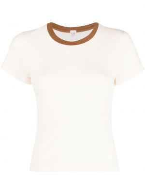 Bavlněné tričko s krátkými rukávy Re/done - bílá