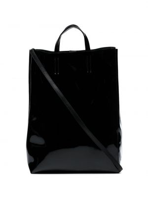 Lakovaná kožená shopper kabelka Acne Studios černá