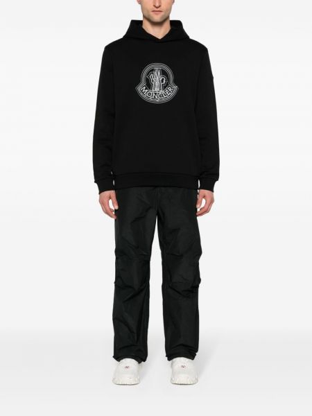 Kapučdžemperis ar apdruku Moncler melns