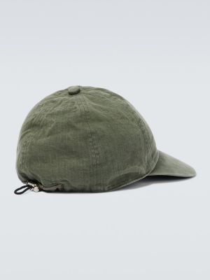 Șapcă din bumbac cu model herringbone Sacai verde