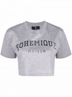 Укороченная футболка с логотипом Maison Bohemique