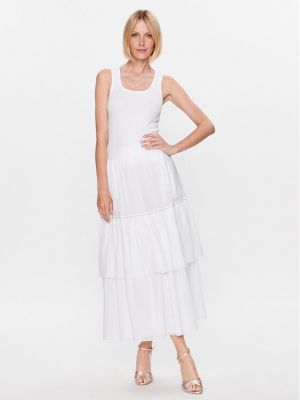 Plisovaná priliehavá dlhá sukňa Peserico biela