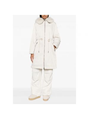 Płaszcz zimowy z kapturem Moncler biały