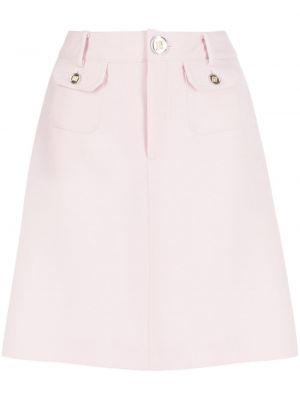 Μάλλινη φούστα mini Giambattista Valli ροζ