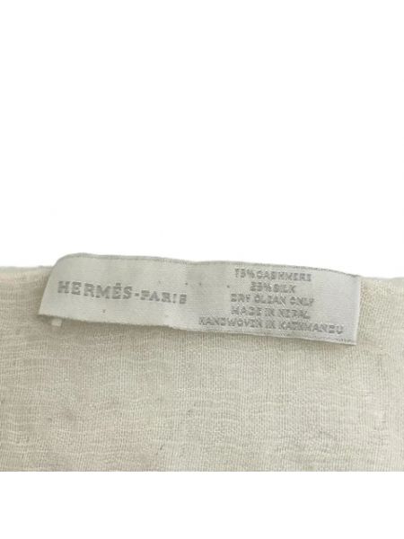 Estola de seda retro Hermès Vintage blanco