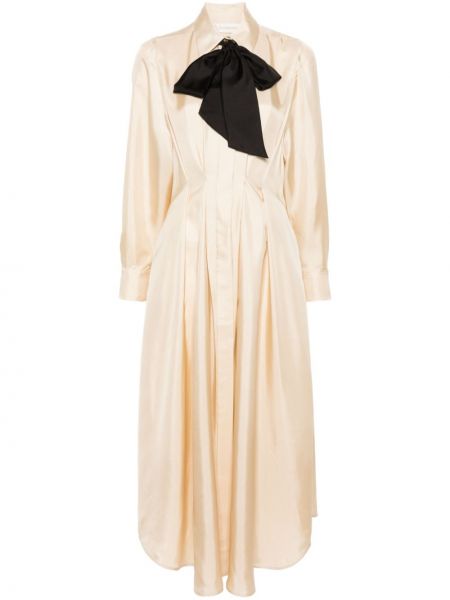 Drapované šaty Zimmermann béžové