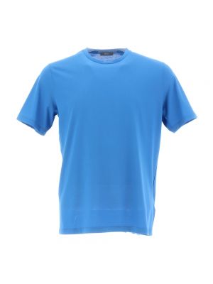 Koszulka z krepy Herno niebieska