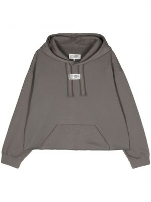Pamučna hoodie s kapuljačom Mm6 Maison Margiela siva