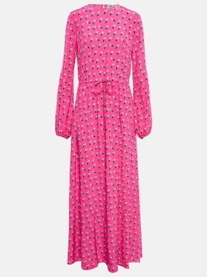 Vestito lungo con stampa Diane Von Furstenberg rosa